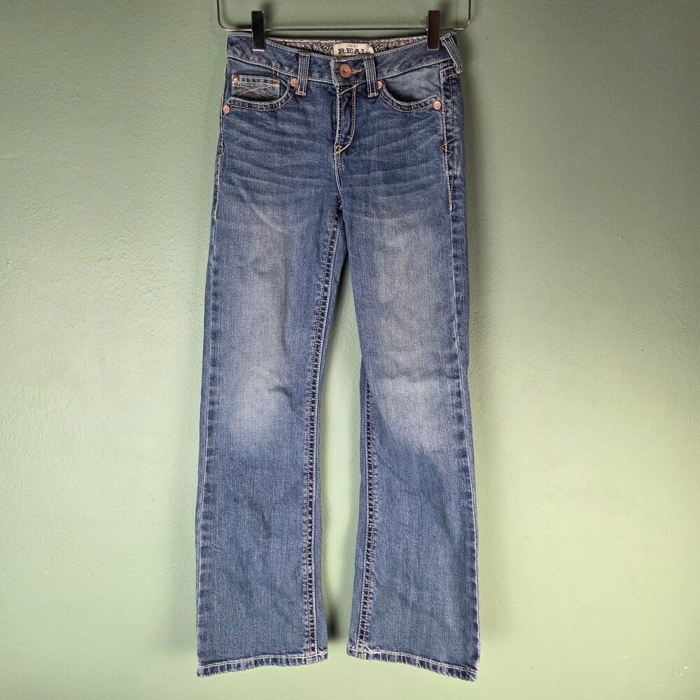 Ariat Girls 12 REAL Eleanor Bootcut Whipstitch Stretch Denim Jeans Western